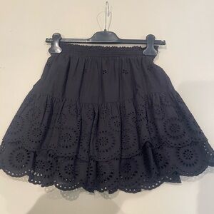 BB Dakota Black Eyelet A-Line Skirt